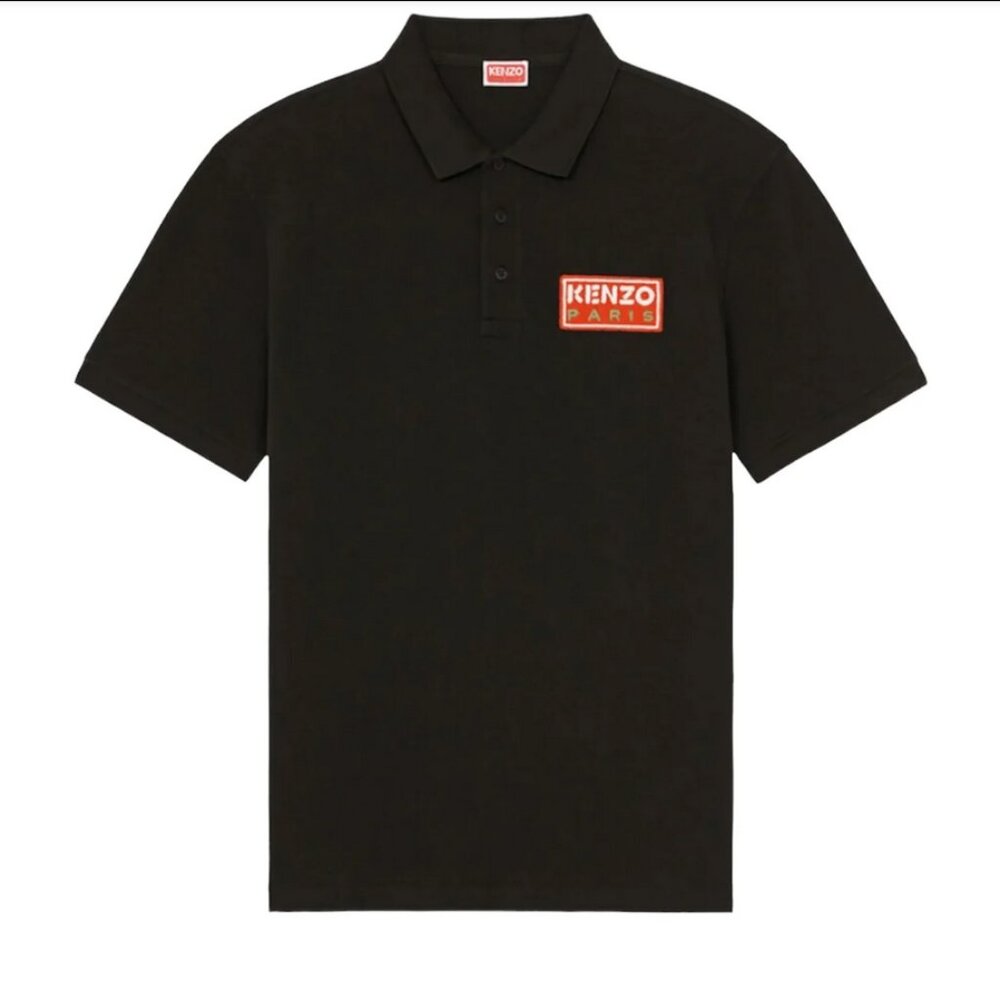 Kenzo Paris Classic Black Polo Organic Cotton Size XL NWT